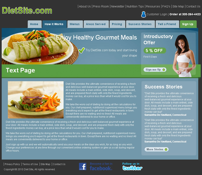 Food and Diet Web Template