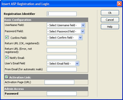 ASP Registration form