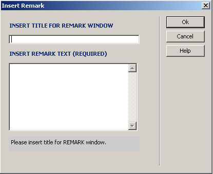 Remark Insertion Window