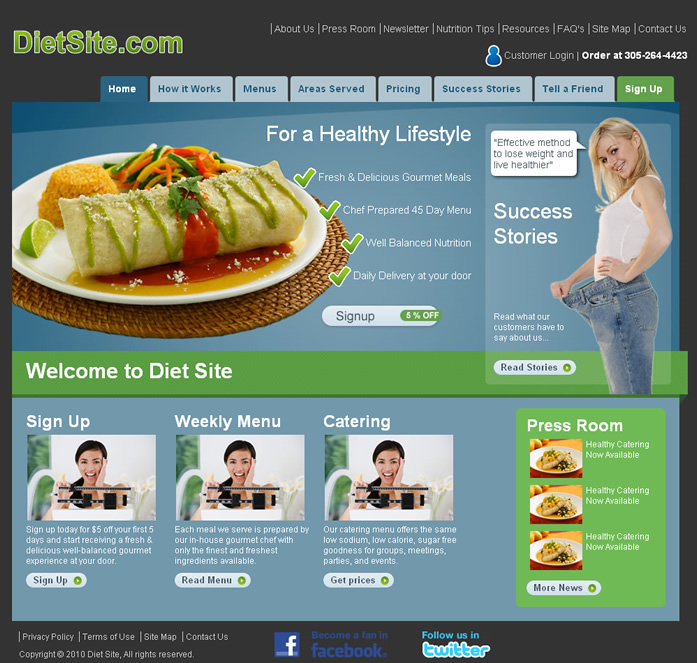 Food and Diet Dreamweaver Templates